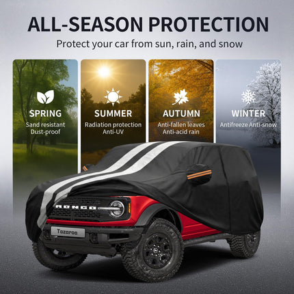 DriveForge ForjaRuta Multi-Layer Car Cover Custom Fit for Ford Bronco 4 Door (2020-2026) — Auto & Moto