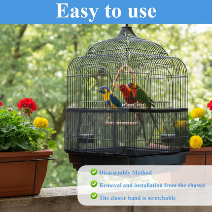PawHaven RefugioPata 2 Pcs Bird Cage Seed Catcher, Elasticity Bird Cage Cover Seed Catcher Guard — Pet Supplies