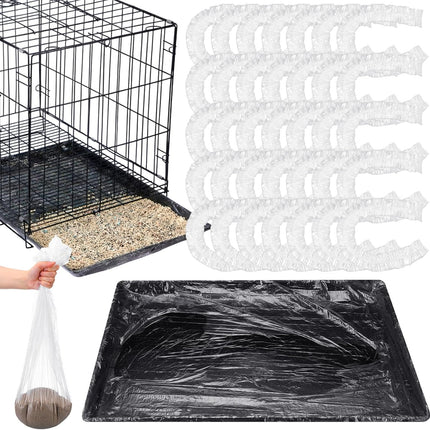 100-Pack Large Clear Disposable Bird Cage Liners, 34 x 22 Inch Waterproof Plastic Tray Film