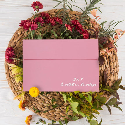 5x7 / A7 Pink Self-Seal Envelopes, 50 Pack
