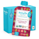 Stage 2 Organic Baby Food Pouches - Strawberry, Pear, Apple & Beet, 3.5 oz, 6 Pack