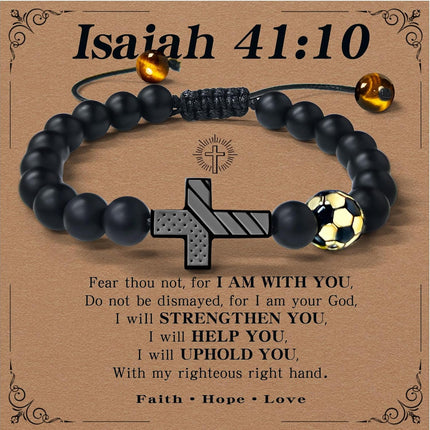 SourceToHome FuenteACasa Soccer/Baseball/Basketball/Football Cross Bracelet for Men Boys US Flag — Home & Lifestyle