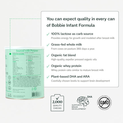 Whole Milk Grass Fed Powder Baby Formula with Iron, DHA and ARA, 14.1 oz