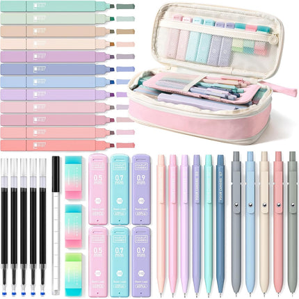 39-Piece Pink Aesthetic Stationery Set with Organizer