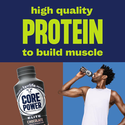 Elite High Protein Chocolate Shake, 42g Protein, 14 oz Bottles, 12 Pack