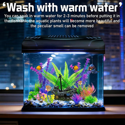 Fish Tank Decor Set with Shipwreck Decoration