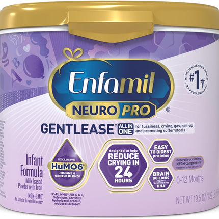 NeuroPro Gentlease Powder Baby Formula, 19.5 oz Reusable Tub