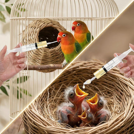 Baby Bird Feeding Syringe, Reusable Manual Bird Feeding Syringe with Spoon — Pet Supplies