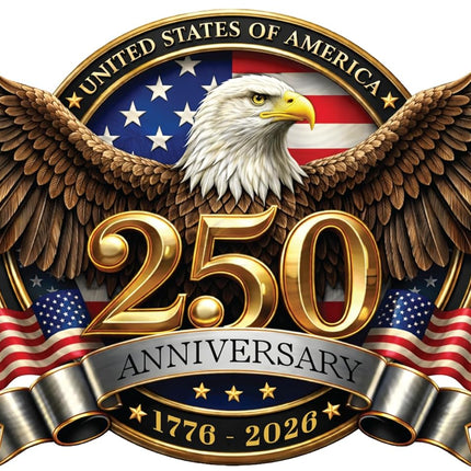 2-Pack 250th Anniversary USA Vinyl Decal Stickers