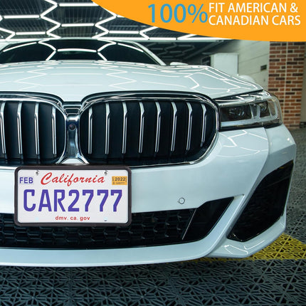 2-Pack Premium Matte Black Silicone License Plate Frames
