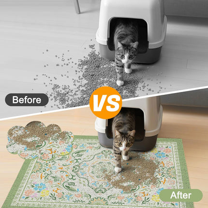 Cat Litter Mat with Non-Slip Bottom, 33" x 22"