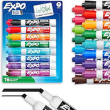 EXPO Low Odor Dry Erase Markers Chisel Tip Assorted Colors 16 Count