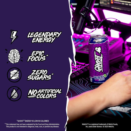 Grape Energy Drink 12-Pack, 16 oz Cans
