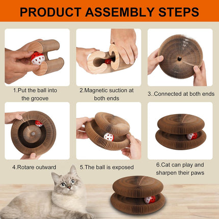 PawHaven RefugioPata Kitty Kurls Cat Toy Magic Organ Cat Scratching Board — Pet Supplies