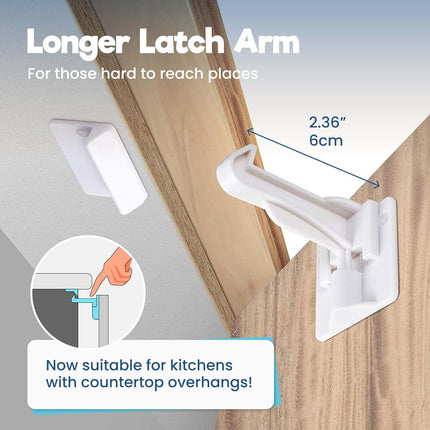Upgraded Invisible Baby Proofing Cabinet Latch Locks (10 Pack)