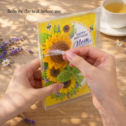 Crochet Sunflower Birthday Card for Mom
