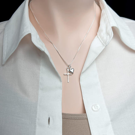 SourceToHome FuenteACasa Alexandreasjewels Sterling Silver Cross Necklace for Girls — Home & Lifestyle