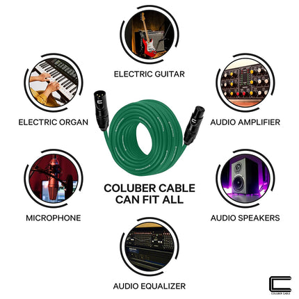 Balanced XLR Cable Male to Female - 3 Feet Green