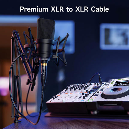 2-Pack Premium XLR to XLR Microphone Cables, 6 ft, Black