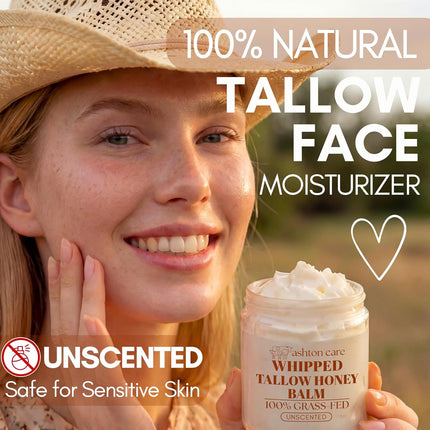 Whipped Tallow Honey Balm for Face - 4 oz Unscented