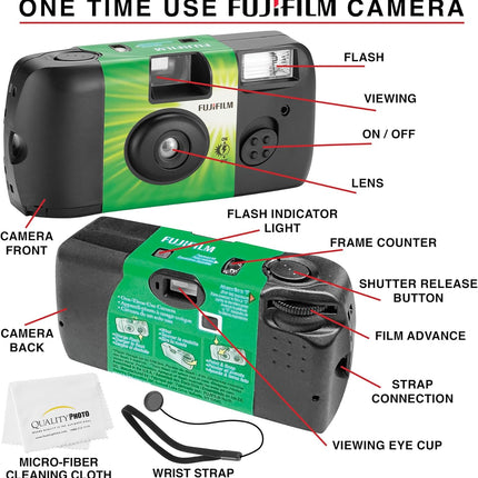 GlowEssence EsenciaLuz Fujifilm QuickSnap Flash 400 Disposable 35mm Camera (1 Pack) Bonus Hand — Beauty & Self-Care