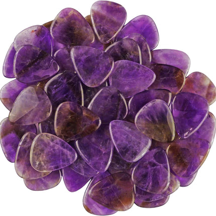 Amethyst Stone Guitar or Bass Picks, 3.0 mm Ultra Heavy Gauge, 351 Shape, 3 Pack