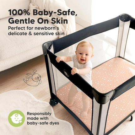 Pack and Play Fitted Sheets - 2-Pack Mini Crib Sheets, Butterflies