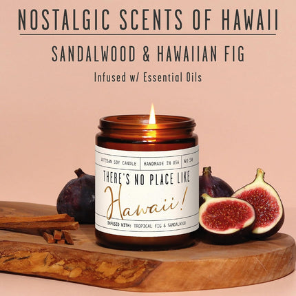 Hawaii Gifts, Hawaii Decor for Home Candle - Tropical Fig & Native Sandalwood, 9 oz Jar