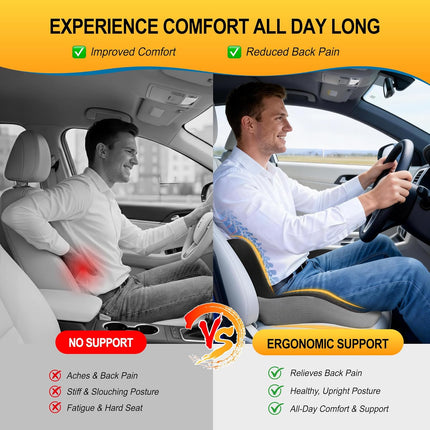 Memory Foam Car Seat Cushion with Lumbar Support