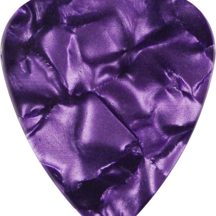 Celluloid Purple Pearl Guitar or Bass Pick - 0.71 mm Medium Gauge - 351 Shape - 6 Pack