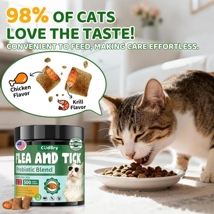 Flea and Tick Prevention Chewables for Cats, Chicken & Krill Flavor