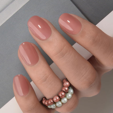 Honey Peach Pink Extra Short Gel Press-On Nails, 30 Pcs