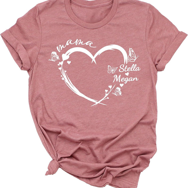 Customizable Mom Shirt with Kid's Name