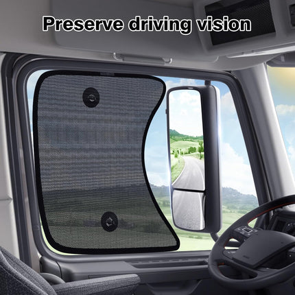 2-Piece Mesh Side Window Shades for Semi and Heavy Duty Trucks