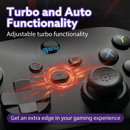 2.4G Wireless Gaming Controller with Hall Effect Triggers, USB Dongle, Programmable Buttons, Black