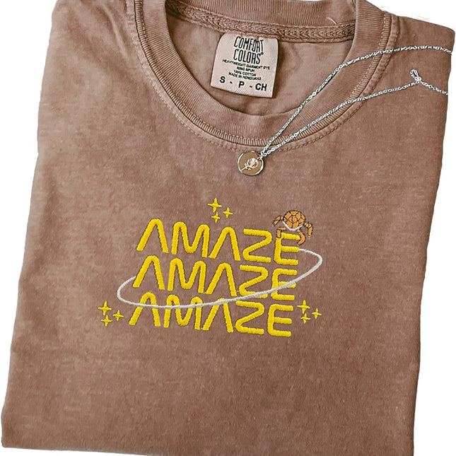 SourceToHome FuenteACasa Embroidered Amaze Amaze Amaze Shirt, Sci Fi Inspired Comfort Colors — Home & Lifestyle