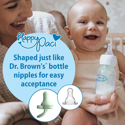 HappyPaci 100% Silicone Baby Pacifier, 0-6m, 3-Pack