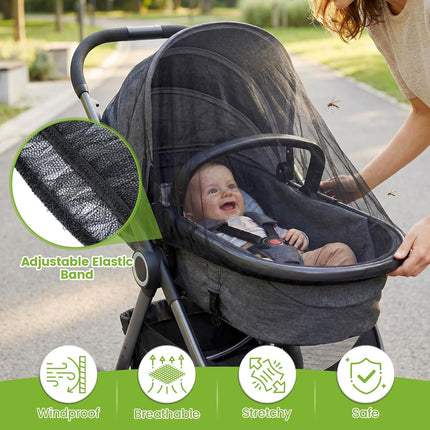 3-Pack Universal Black Baby Mosquito Netting