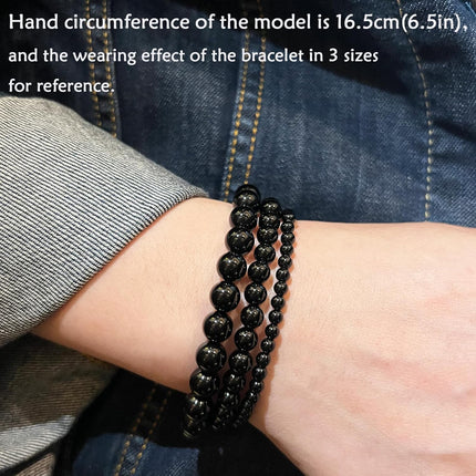 4mm Black Onyx Natural Healing Gemstone Stretch Bracelet