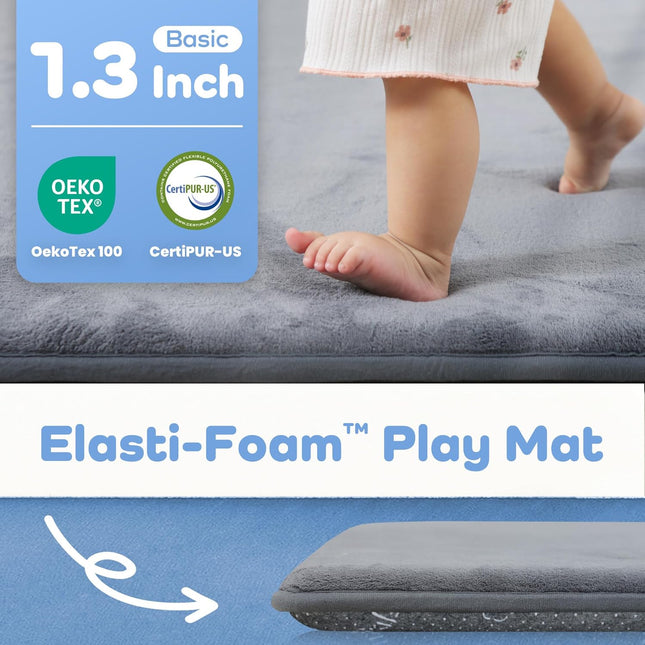 1.3" Thick Baby Floor Play Mat 50x50, Basic Pa - view 2