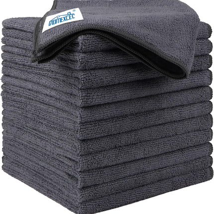 Microfiber Cleaning Cloth 12 Pack, 12.5 x 12.5 Inch, Grey