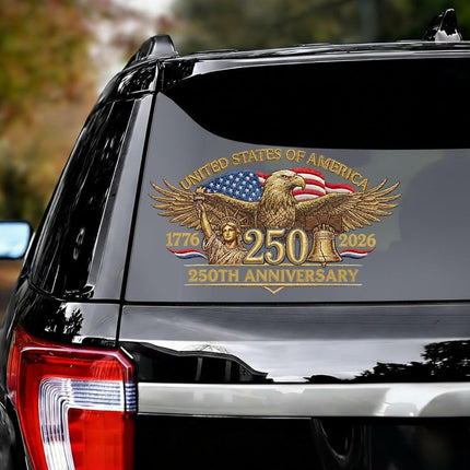 2Pcs 250th Anniversary USA Vinyl Stickers