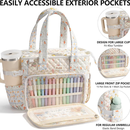 Large Quilted Puffer Bible Bag for Women with Shoulder Strap