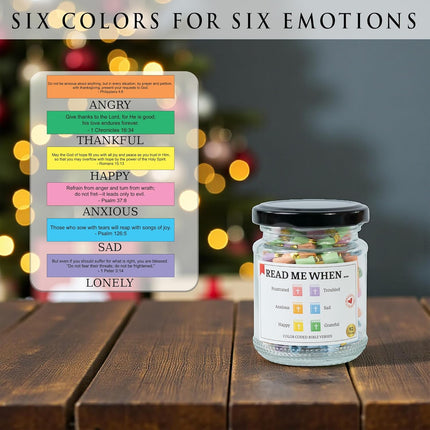 Bible Verses Jar with 92 Color-Coded KJV Scrolls