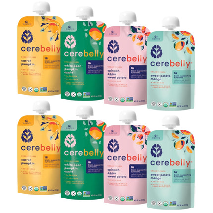 Organic Baby Food Pouches Variety Pack, Veggie & Fruit Purees, 4 oz, 8 Pack