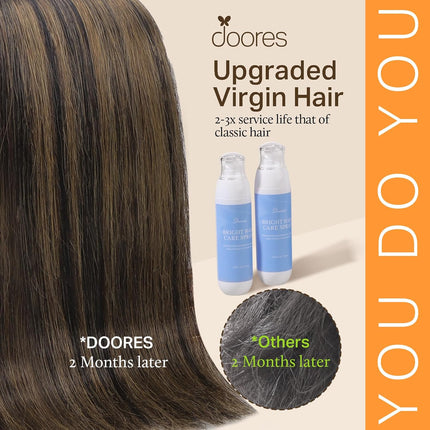 Balayage Dark Brown to Chestnut Brown Clip-In Human Hair Extensions, 18 Inch