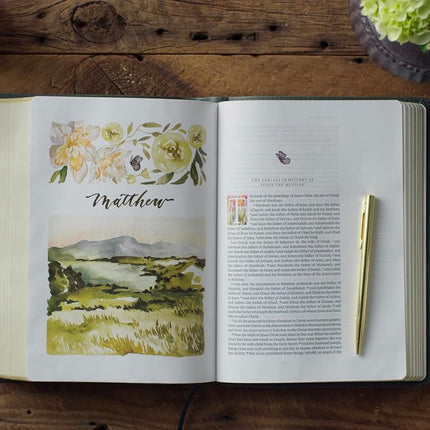 Quiet Forest Journaling Bible with Watercolor Artwork