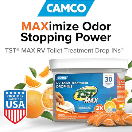 TST MAX RV Toilet Treatment Drop-INs, Orange Scent, 30-Pack