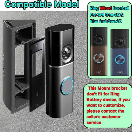 30°-55° Adjustable Angle Mount Bracket for Battery and Wired Video Doorbells