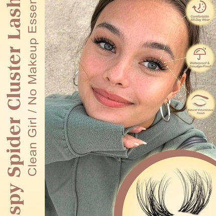 Spider Wispy DIY Eyelash Clusters, D Curl, 8-16mm